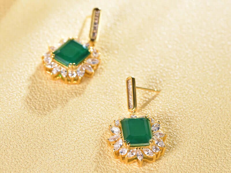 Emerald Drop Earrings in Fashion