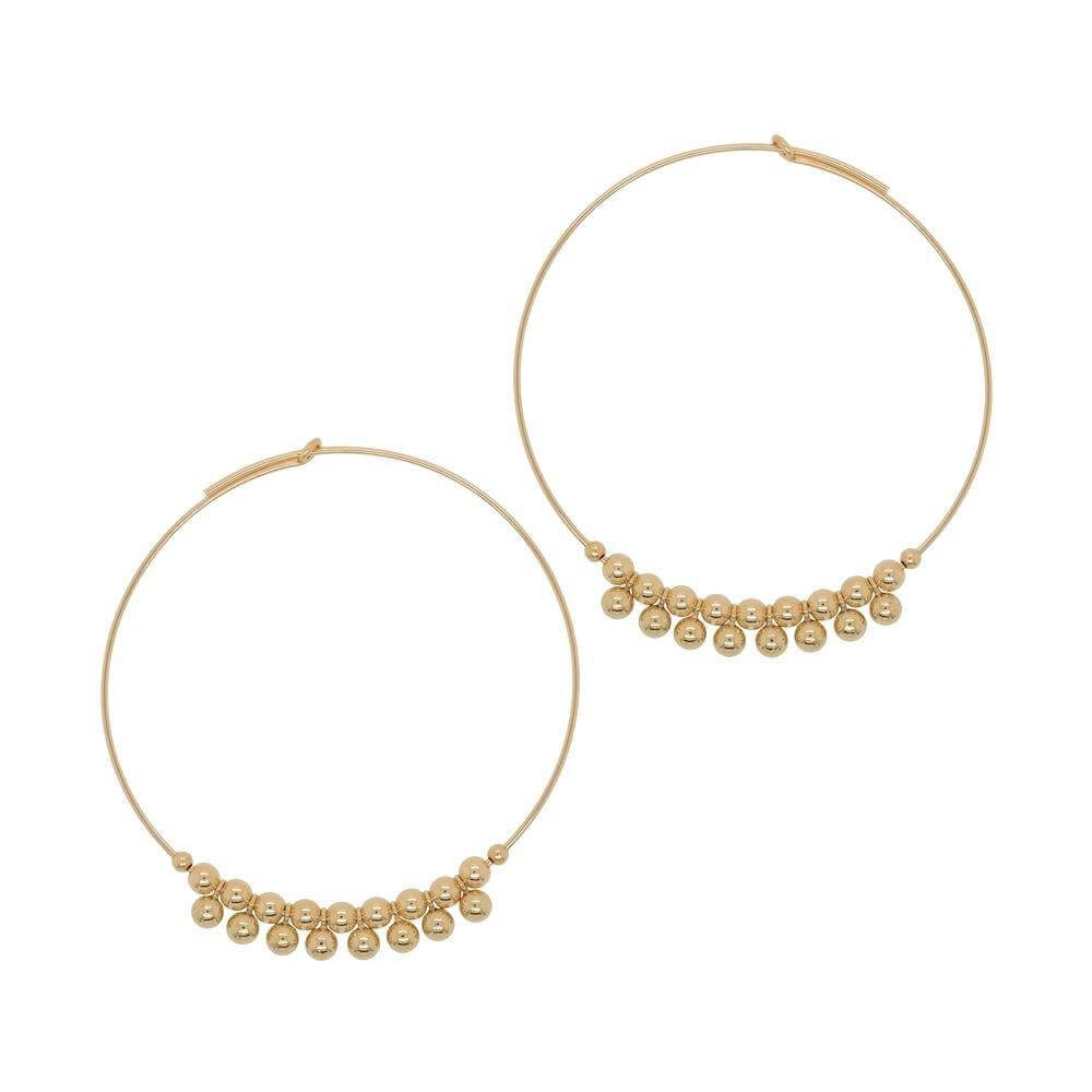 Fringe Ball Big Hoop Earrings - Trendolla Jewelry