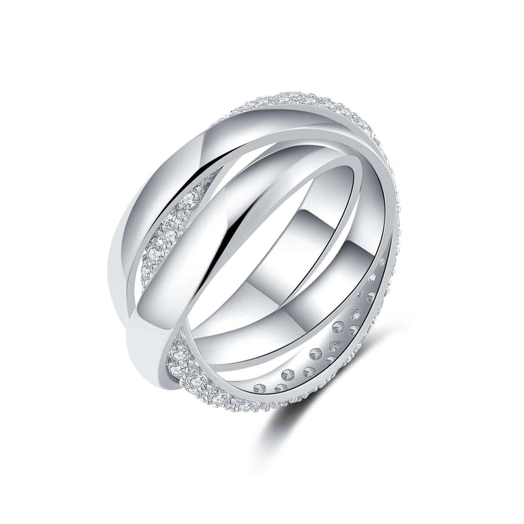 Layering Rings 18ct White Gold Plated Vermei - Trendolla Jewelry