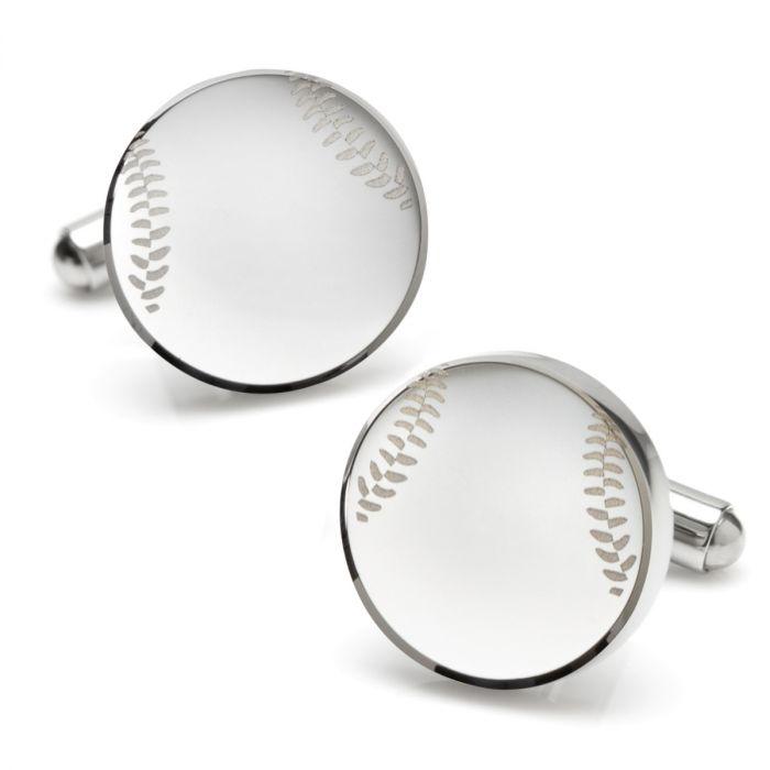 Stainless Steel Engravable Baseball Cufflinks of Trendolla - Trendolla Jewelry