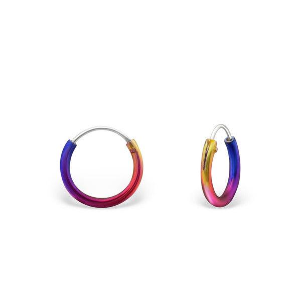 Sterling Silver Rainbow Sleepers 10mm Baby Children Earrings - Trendolla Jewelry