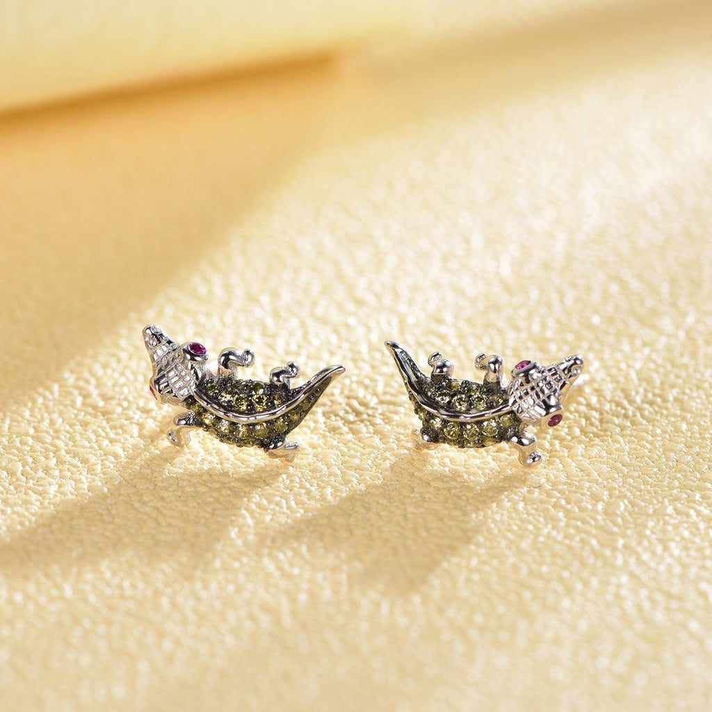 Trendolla Lizard Sterling Silver Earrings - Trendolla Jewelry